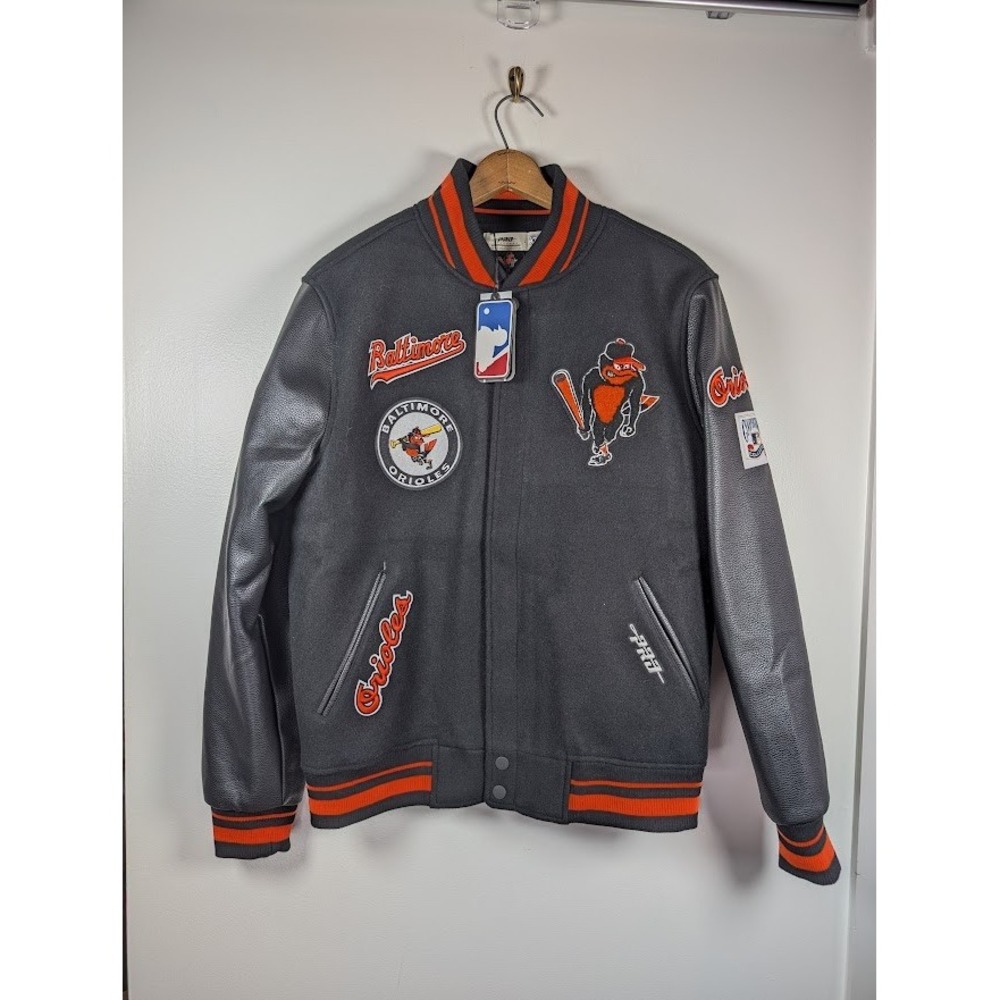 Baltimore Orioles Varsity Jacket Size Large Bomber Pro Standard MSRP $250 NEW‎
